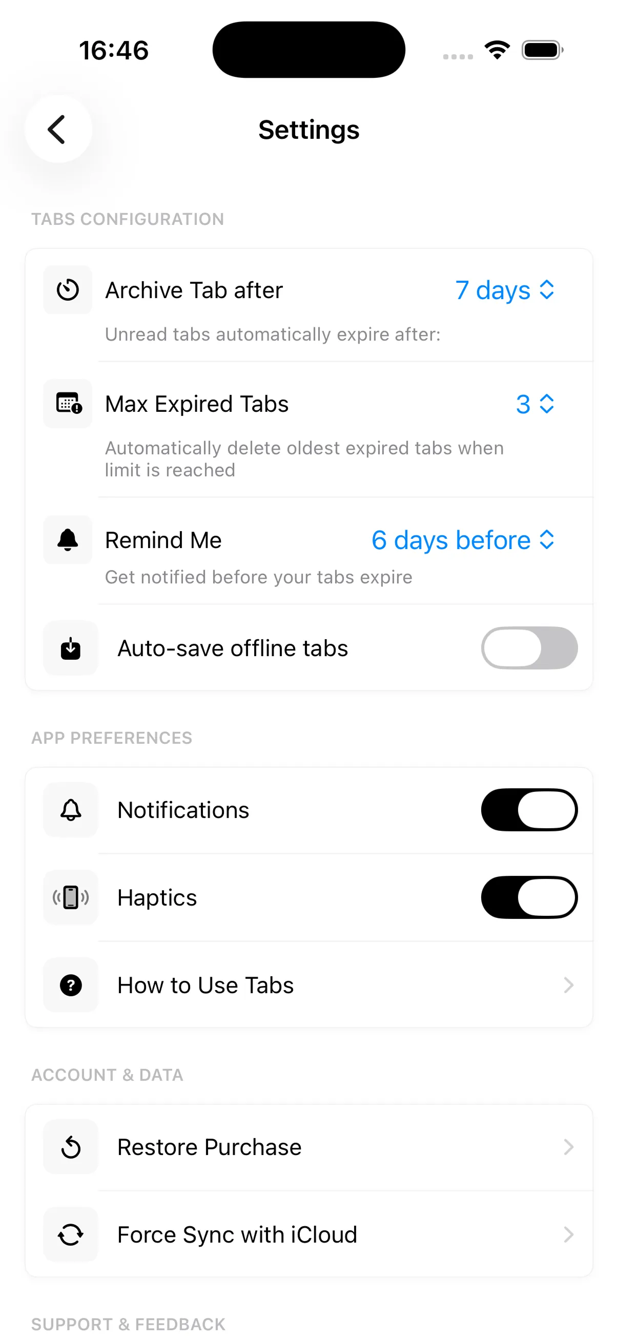 Settings Screen